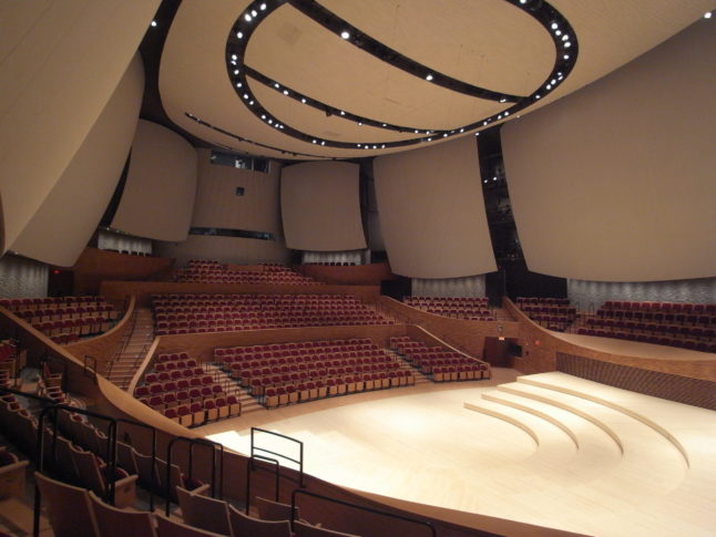 View from stage side audience seats