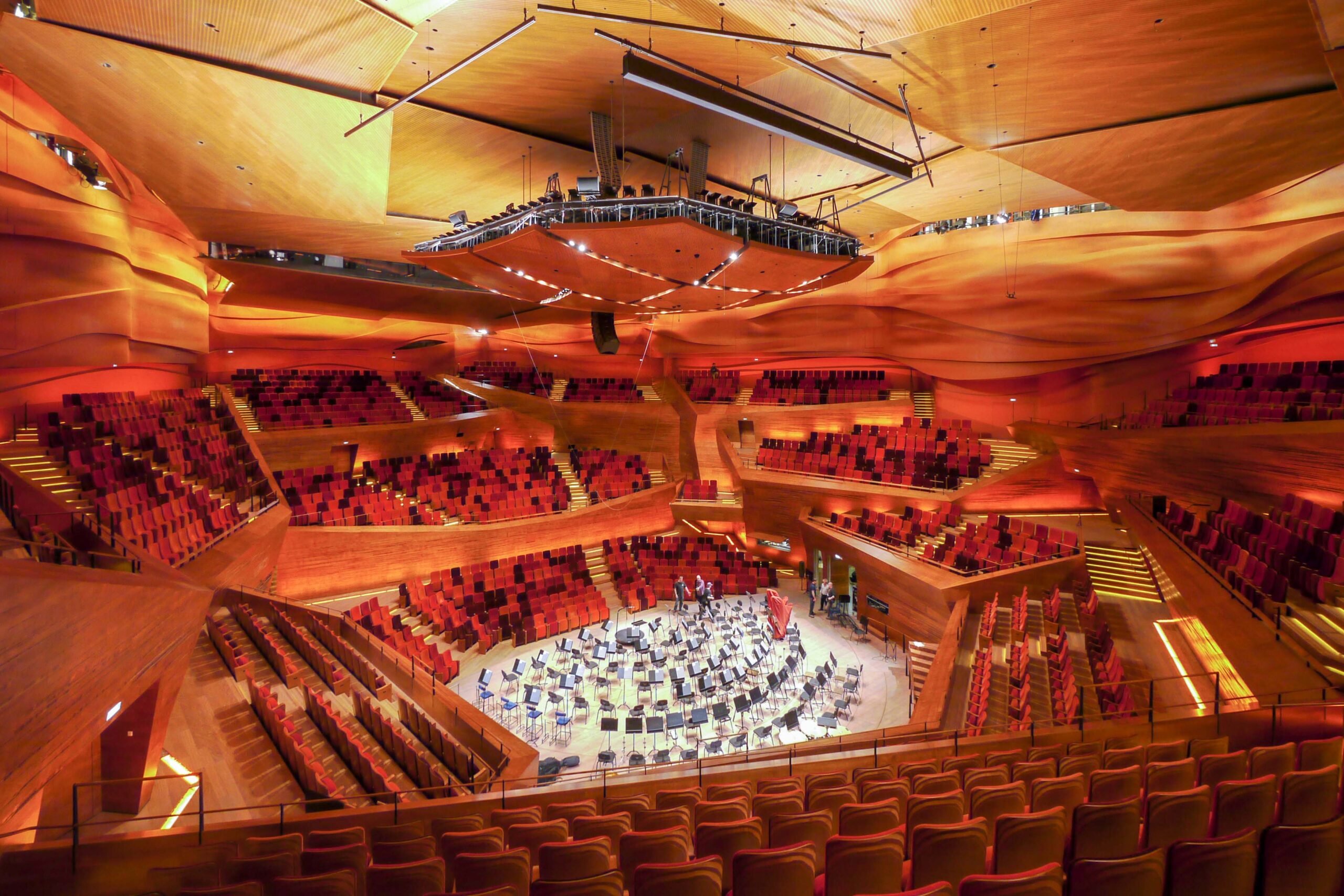 View from the audience area behind the stage