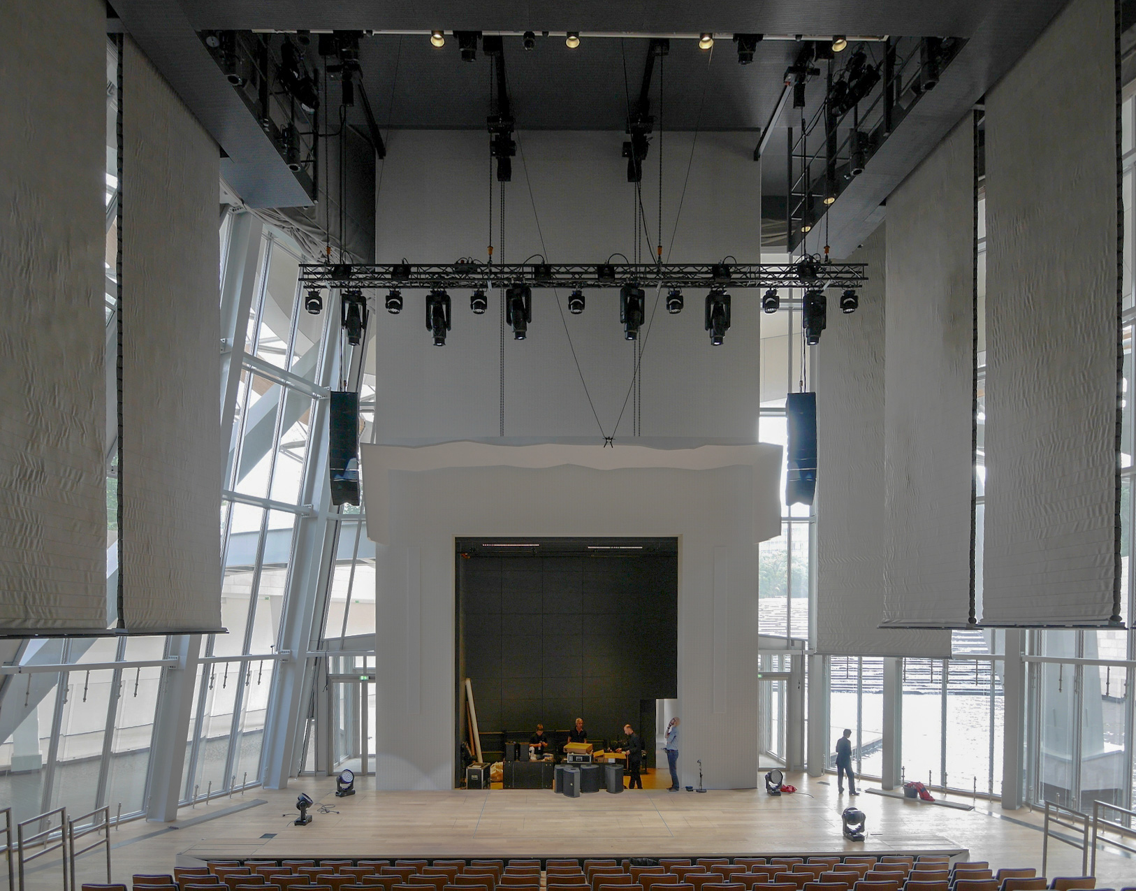 Acoustical banners deployed