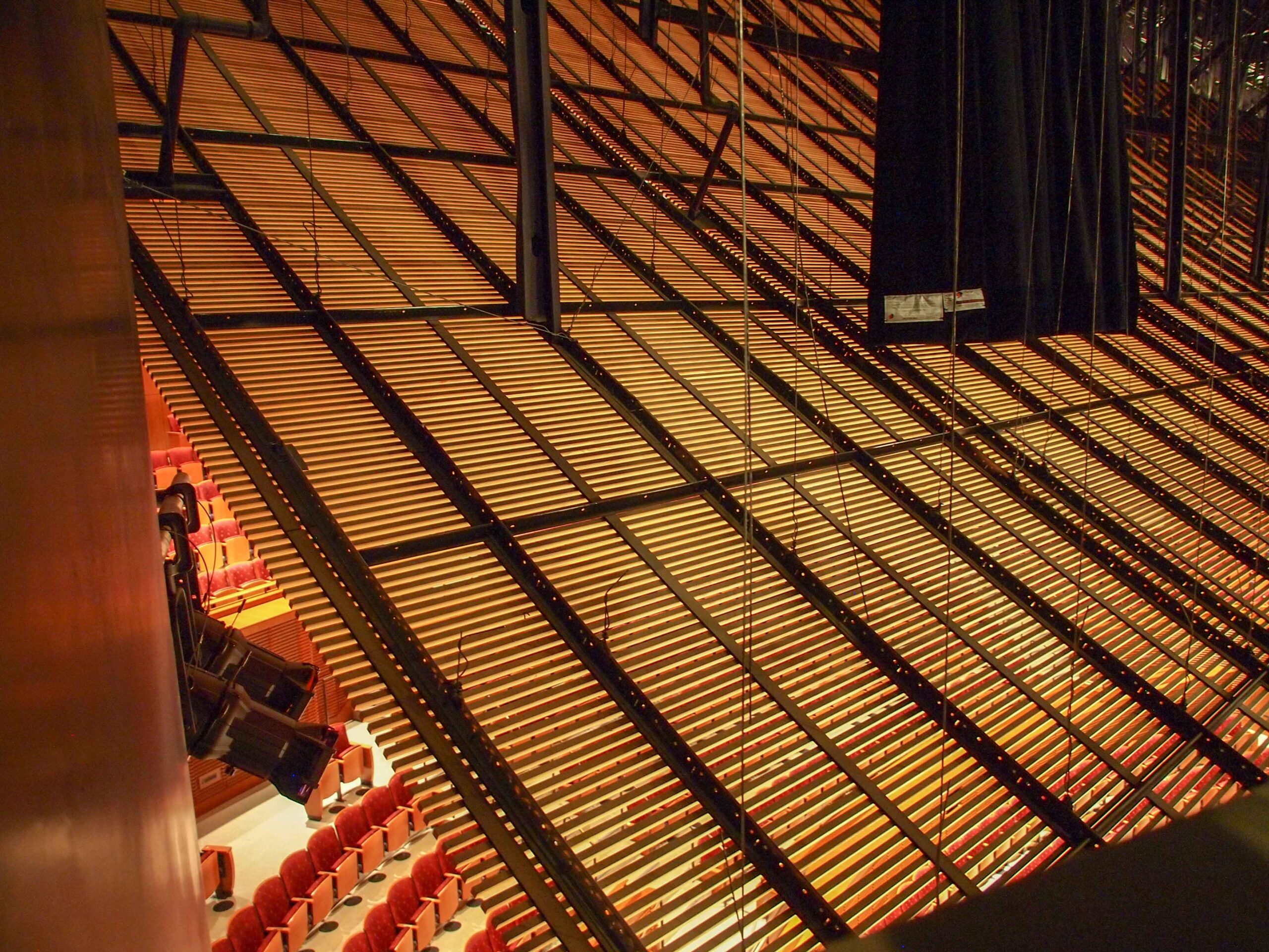Acoustically transparent ceiling louver